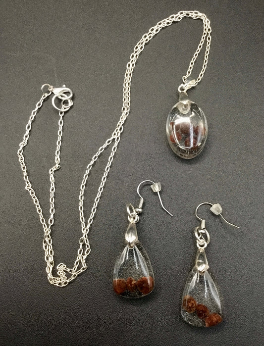 Garnet Necklace & Earring Set