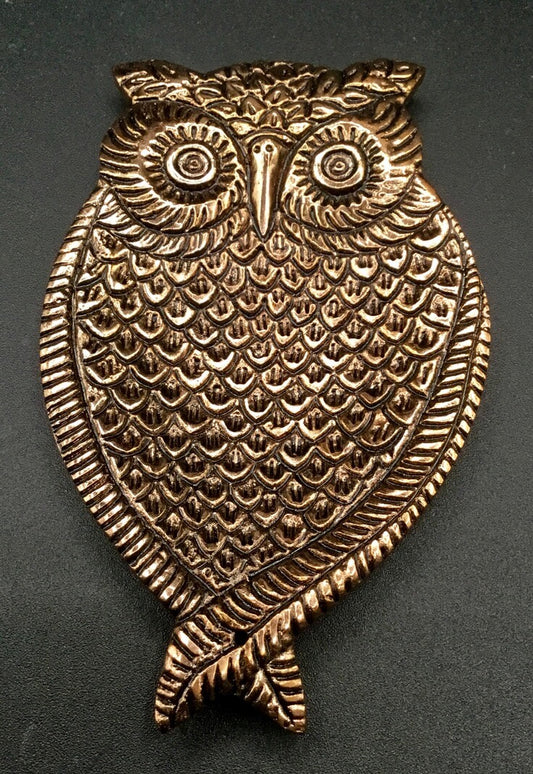 Copper Metal Incense Holder = Owl