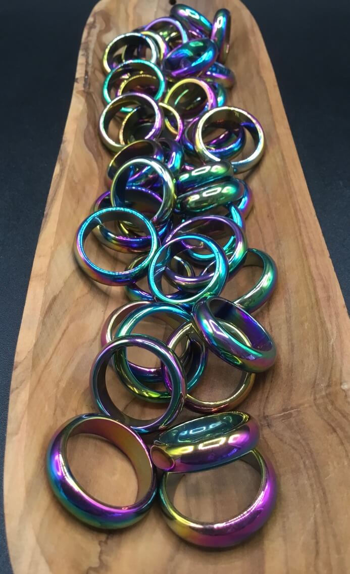 Rainbow Hematite Rings - Varying Sizes