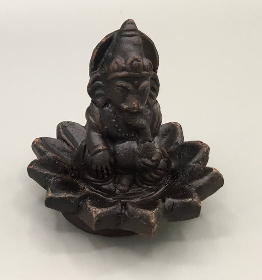 Ceramic Incense Holder ~ Ganesha & Lotus