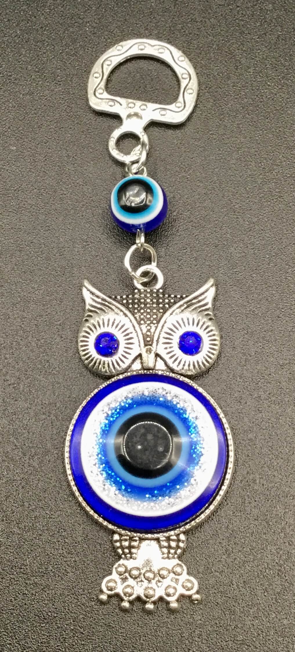 Evil Eye Protection ~ Owl with Gems 4"