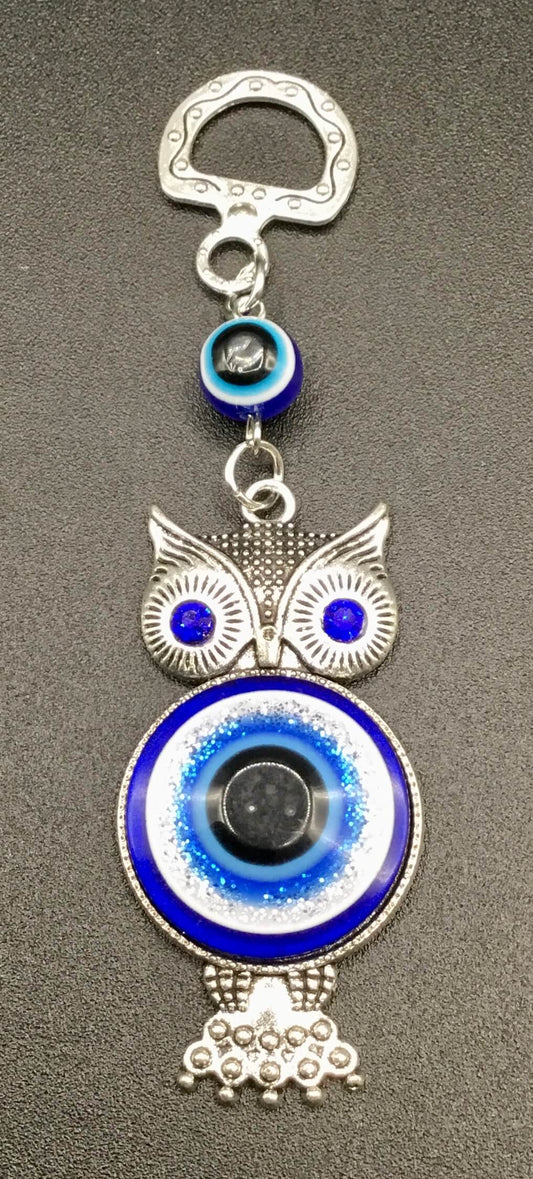 Evil Eye Protection ~ Owl with Gems 4"