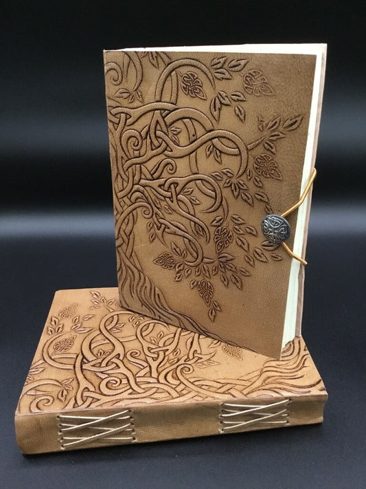 Leather Journal with  Strap & Button ~ Tree of Life