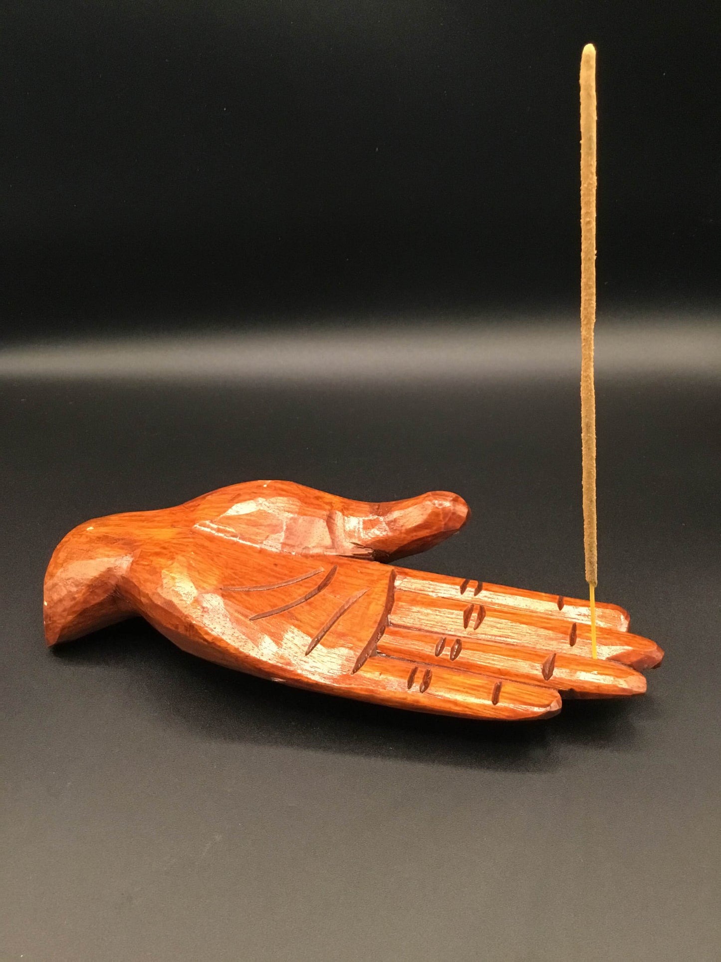 Wood Incense Holder Carved Hand