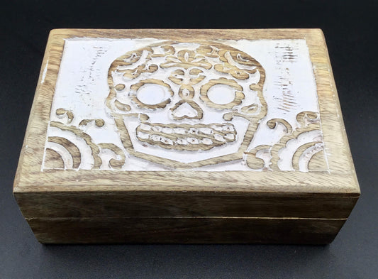 Wood Lined Box ~ Santa Muerte 5" x 7"